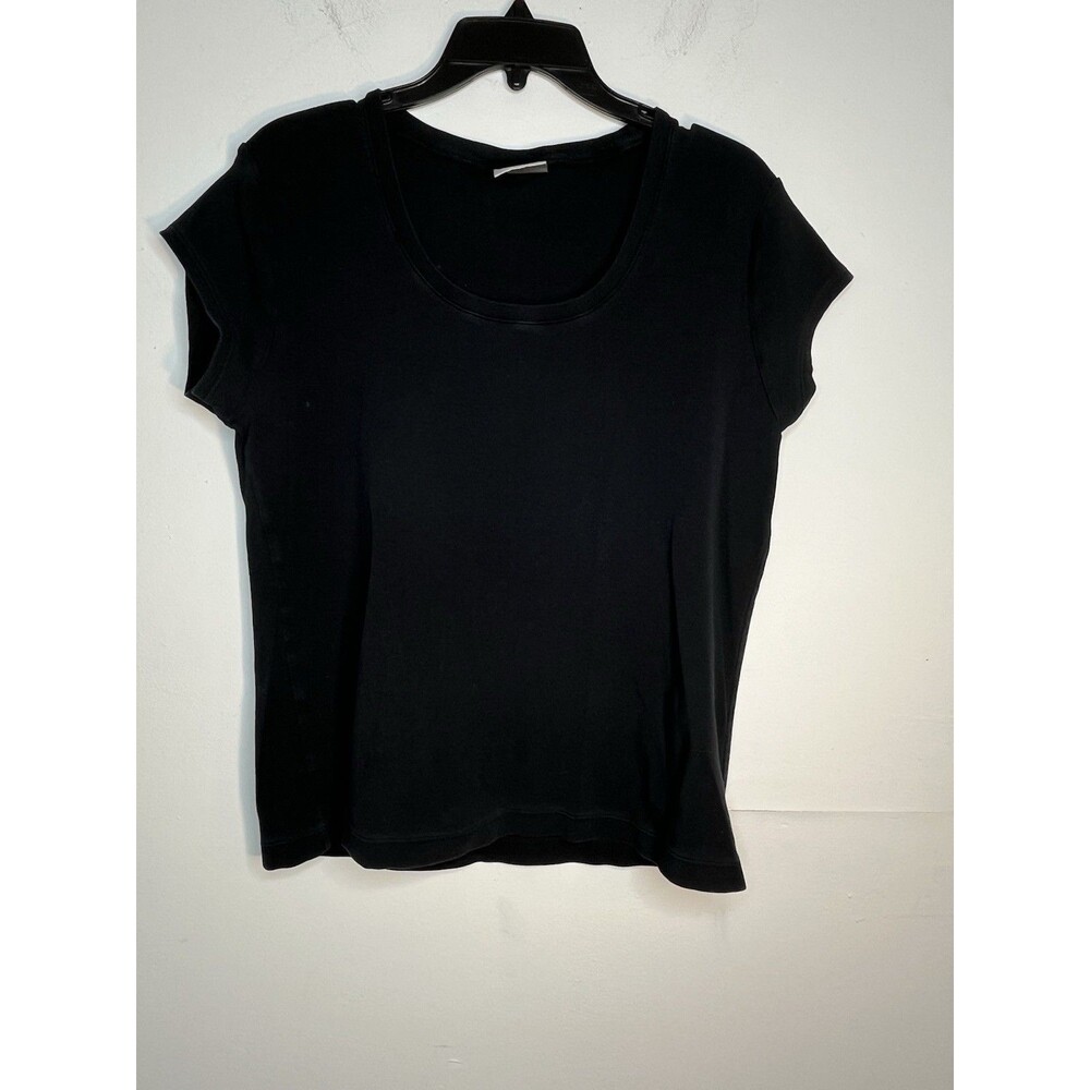 Chicos Tuxedo Black Short slv blouse 1 Top M 6 8